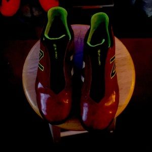 Red New Balance Youth Lindor Pro Rubber Molded Baseball Cleats